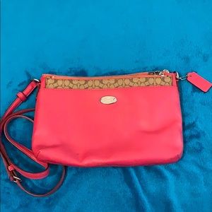 Coach pink cross body bag